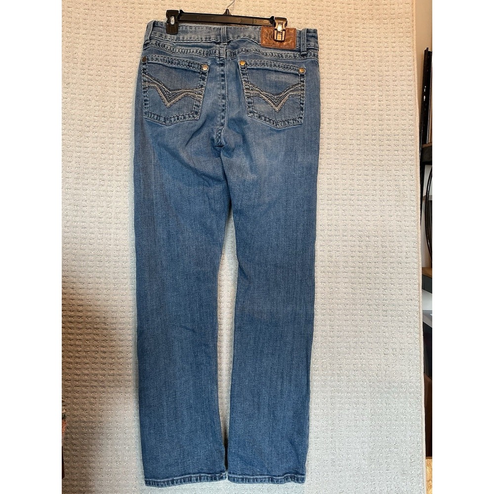 Rock 47 Wrangler Slim Straight Men's Jeans 35x34 MR547ML Cowboy Ranch Wear Rodeo - Picture 2 of 4